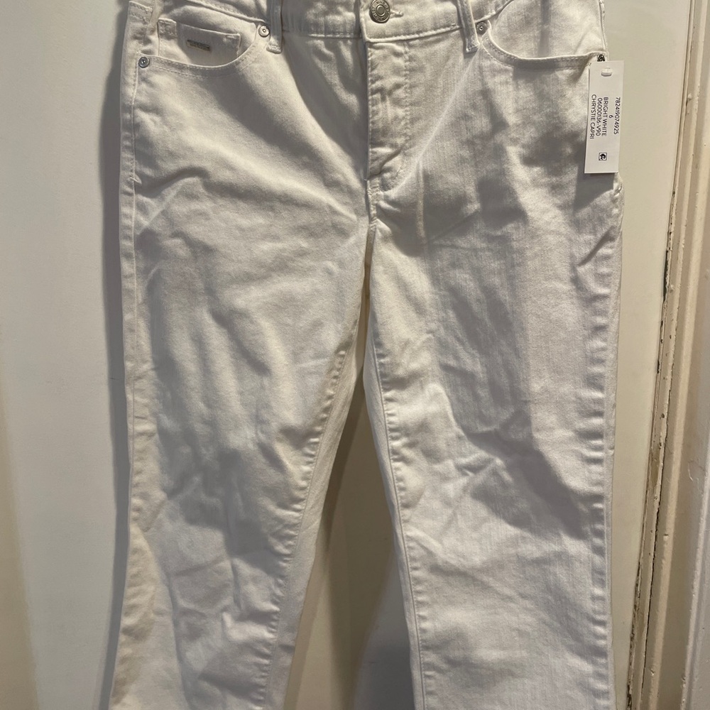 Nine West Women's Cream Straight Leg Jeans
